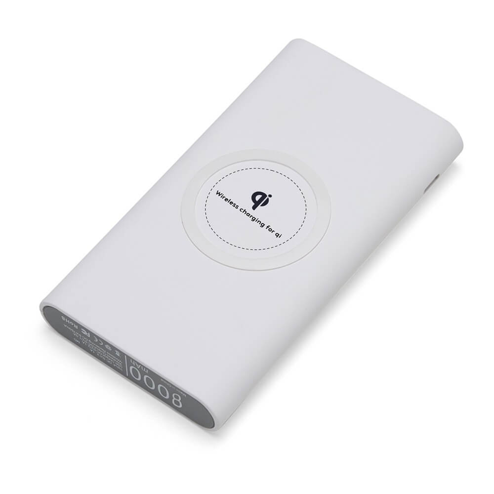 Power Bank 8000mAh com Carregamento via Indução ou via Cabo